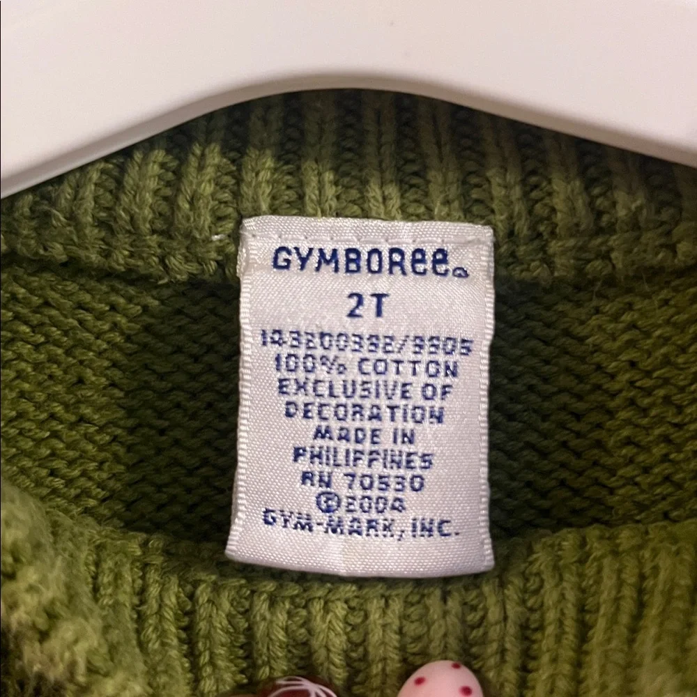 Vintage Gymboree Green Striped Knit Crewneck Sweater‎ 2T